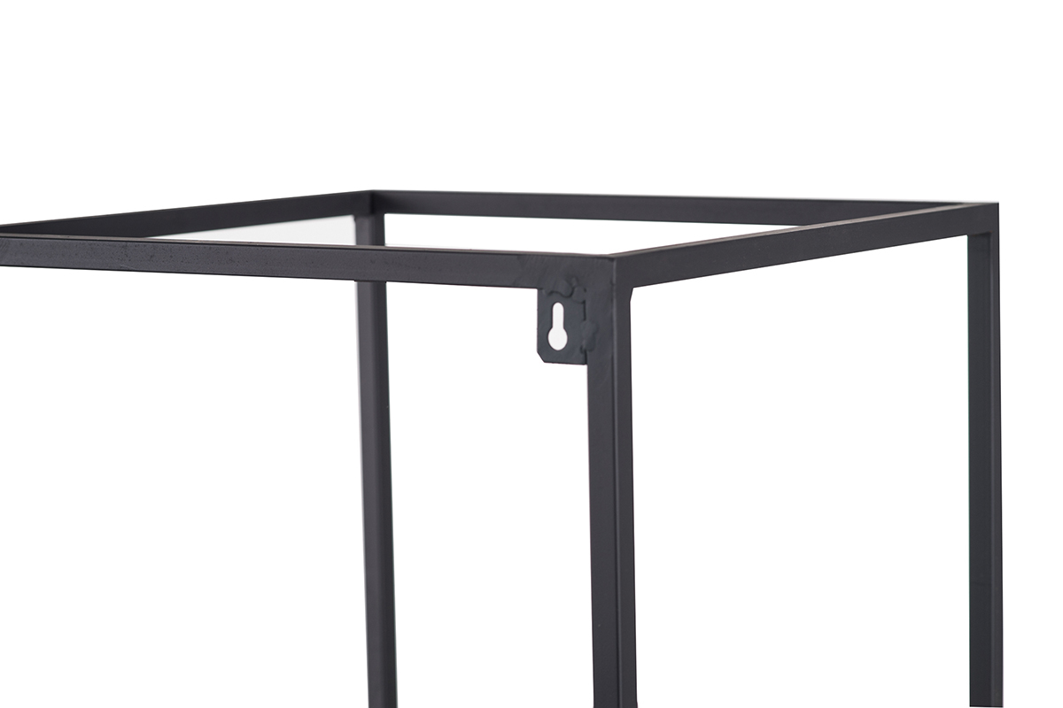 Lote de 3 estanteras de pared metal negro y mango cuadradas YPSTER