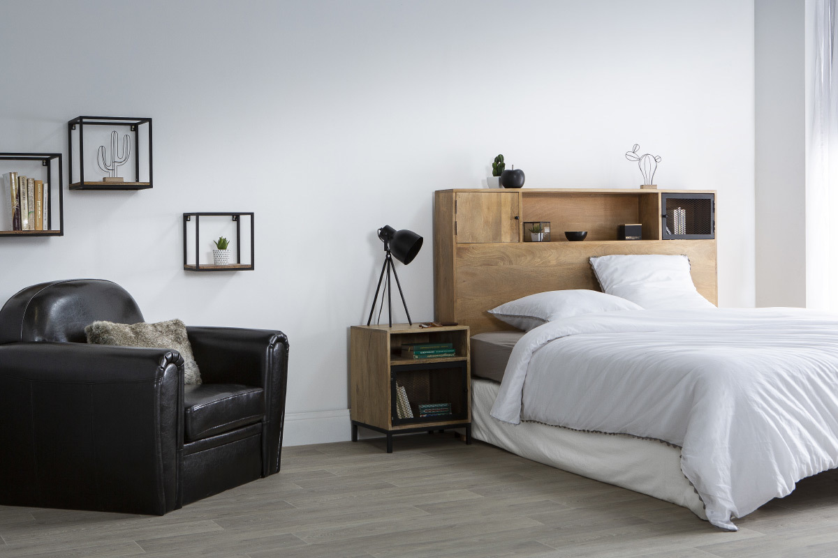 Lote de 3 estanteras de pared metal negro y mango cuadradas YPSTER