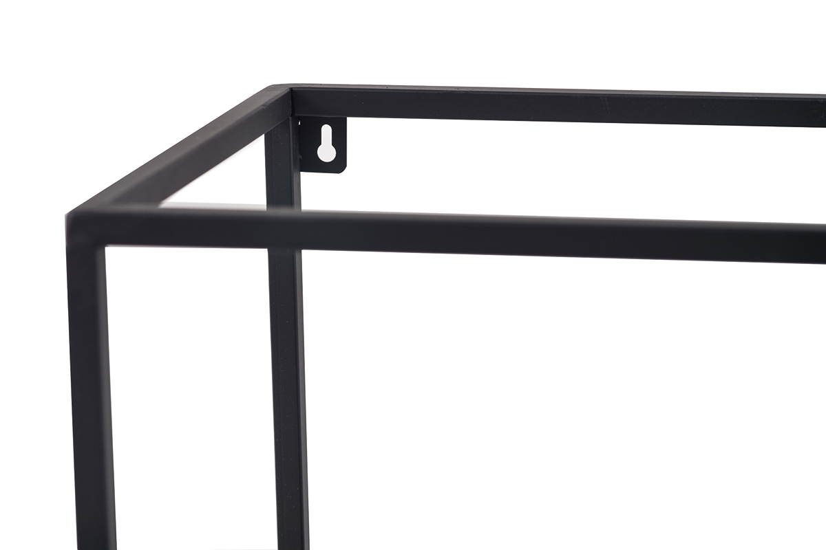 Lote de 3 estanteras de pared rectangulares metal negro KARL