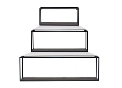 Lote de 3 estanter&iacute;as de pared rectangulares metal negro KARL