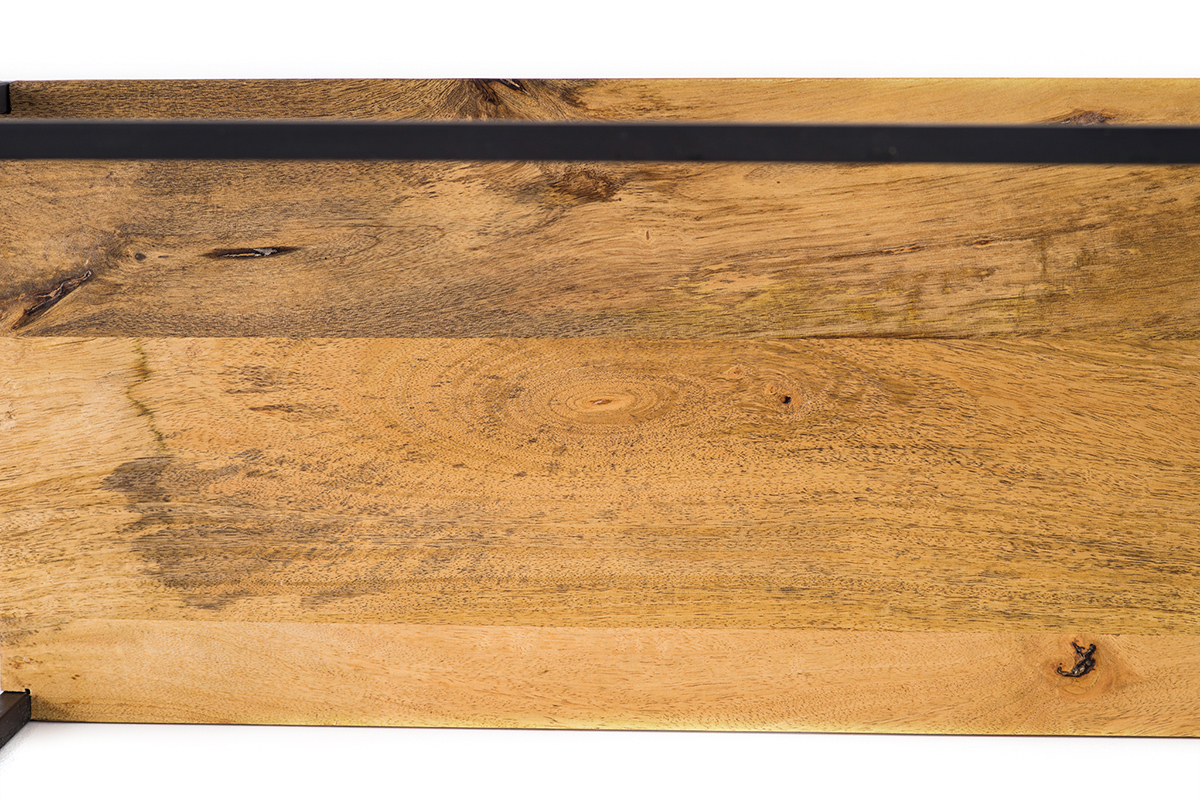 Lote de 3 estanteras de pared rectangulares metal negro y mango YPSTER