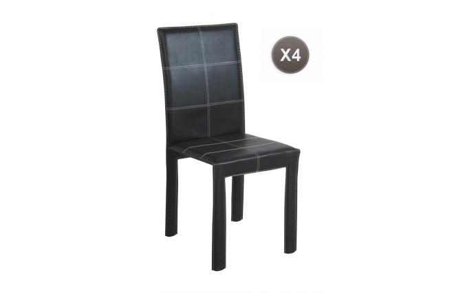 Lote de 4 sillas de comedor/cocina de diseño abby de pvc color ...