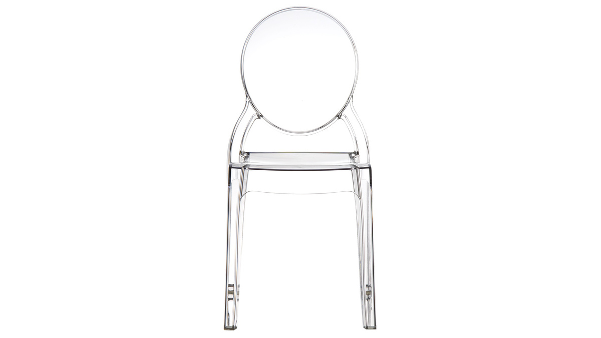 Lote de 4 sillas diseo medalln transparente interior/exterior LOUISON