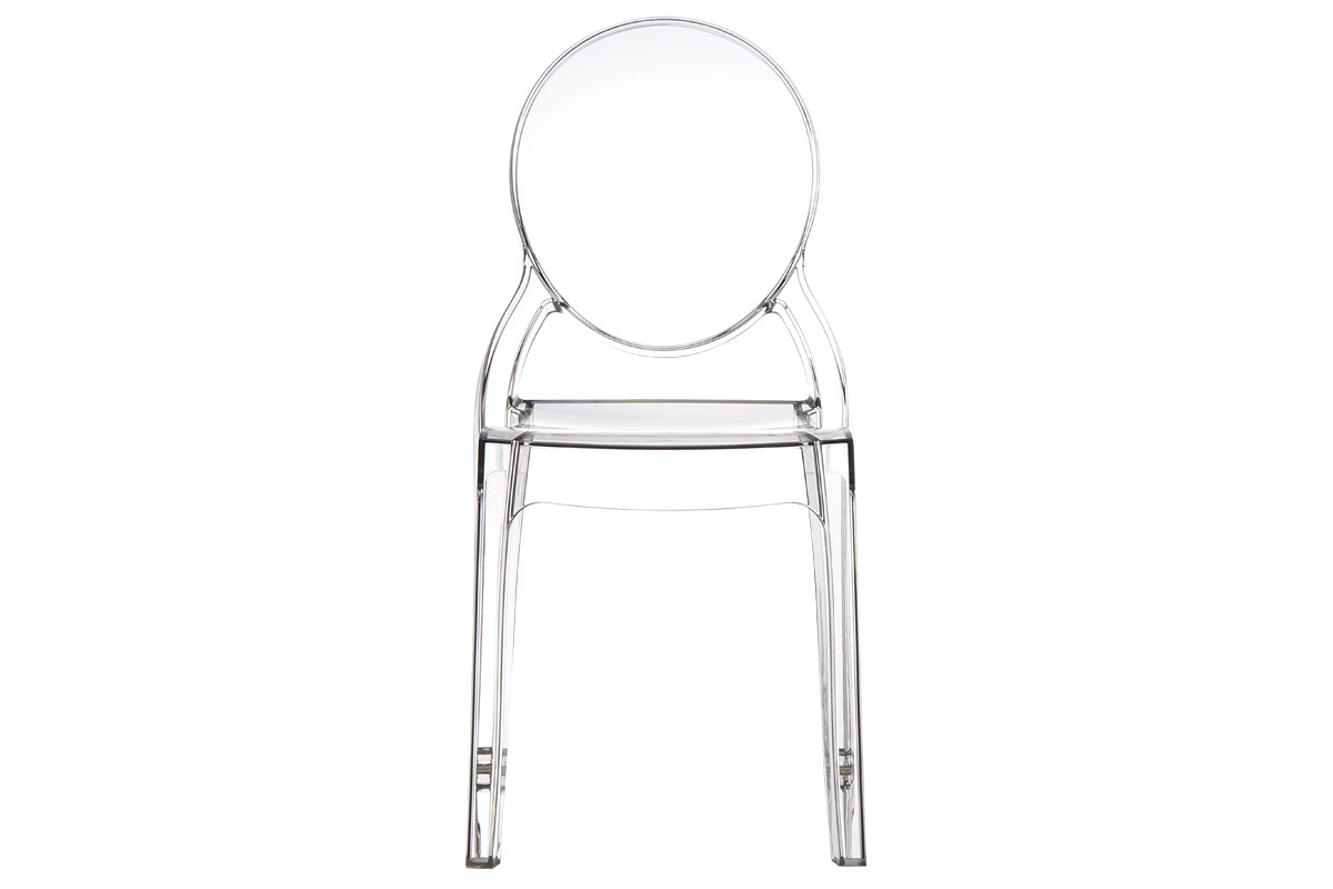 Lote de 4 sillas diseo medalln transparente interior/exterior LOUISON