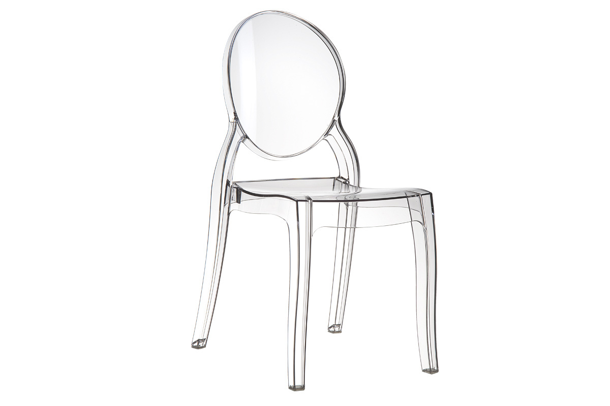 Lote de 4 sillas diseo medalln transparente interior/exterior LOUISON