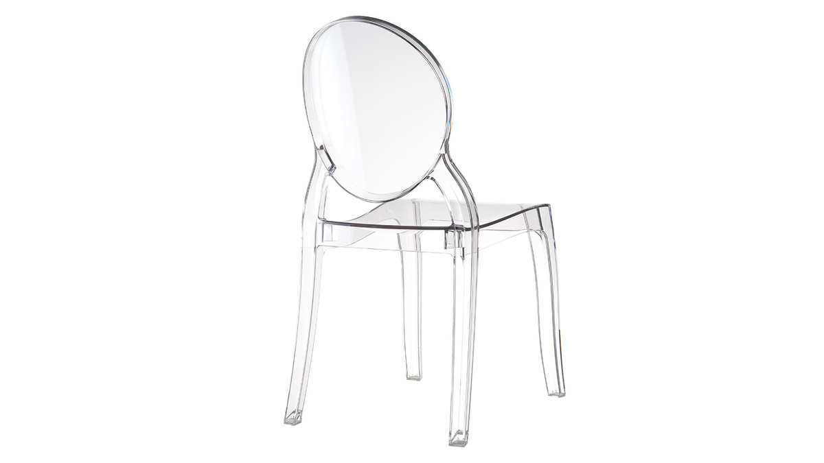 Lote de 4 sillas diseo medalln transparente interior/exterior LOUISON