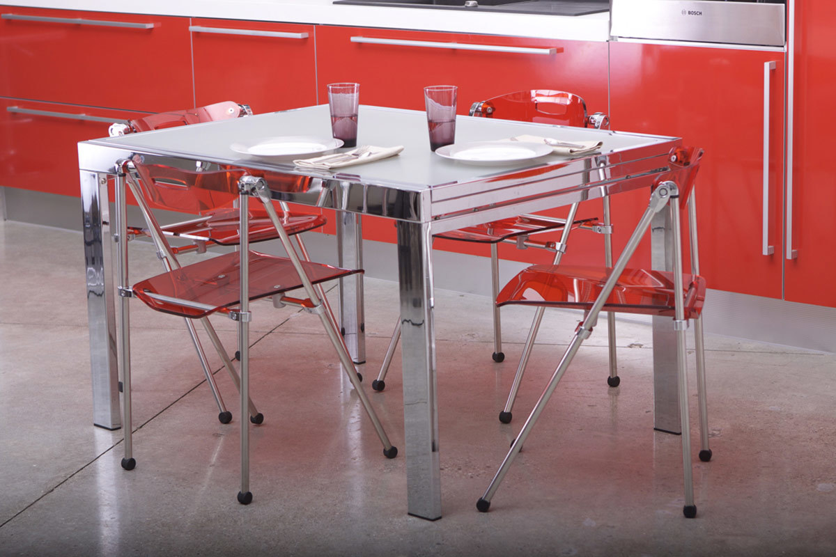 Lote de 4 sillas plegables Julie de dise�o color rojo