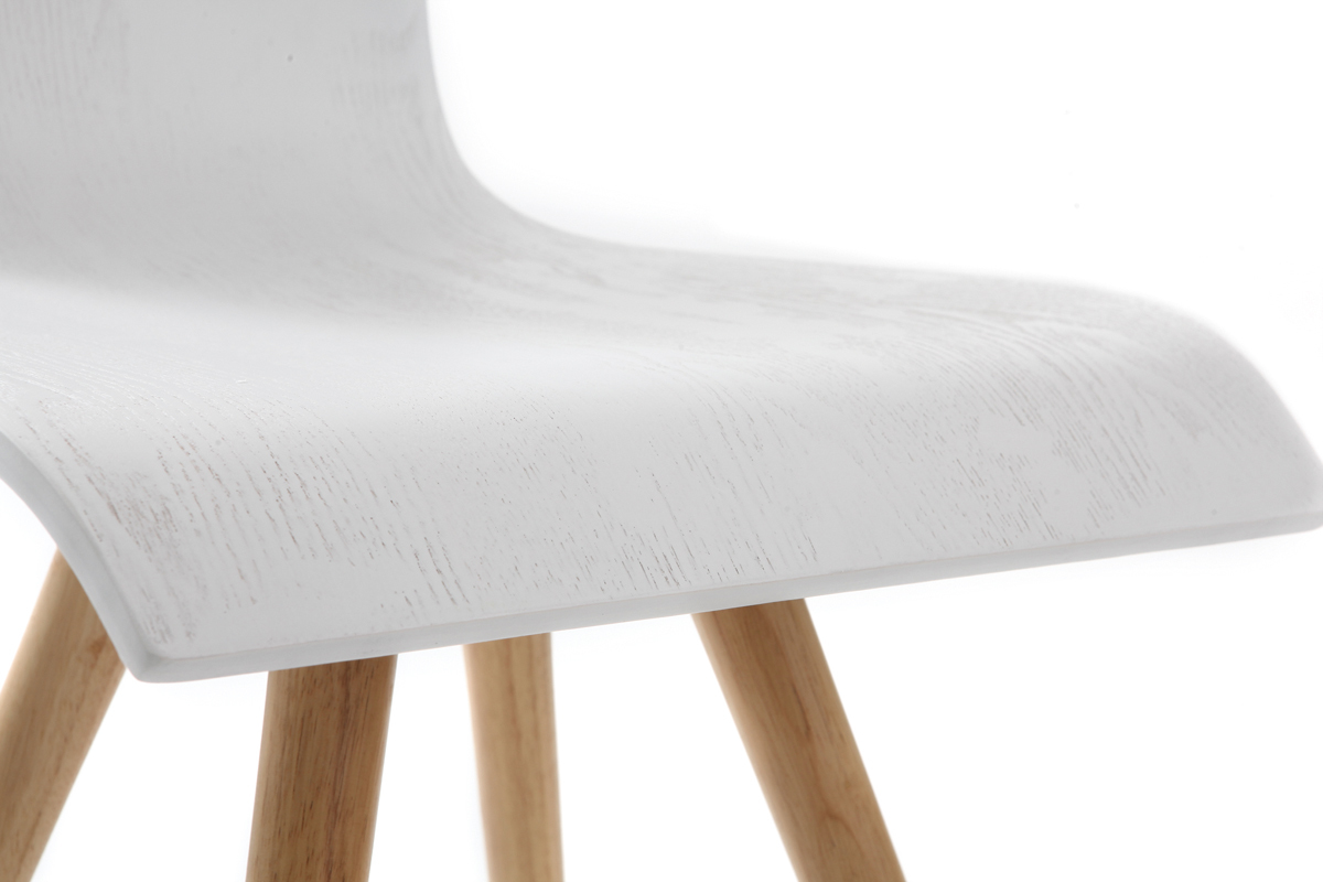 Lote de dos sillas madera, asiento blanco - BALTIK