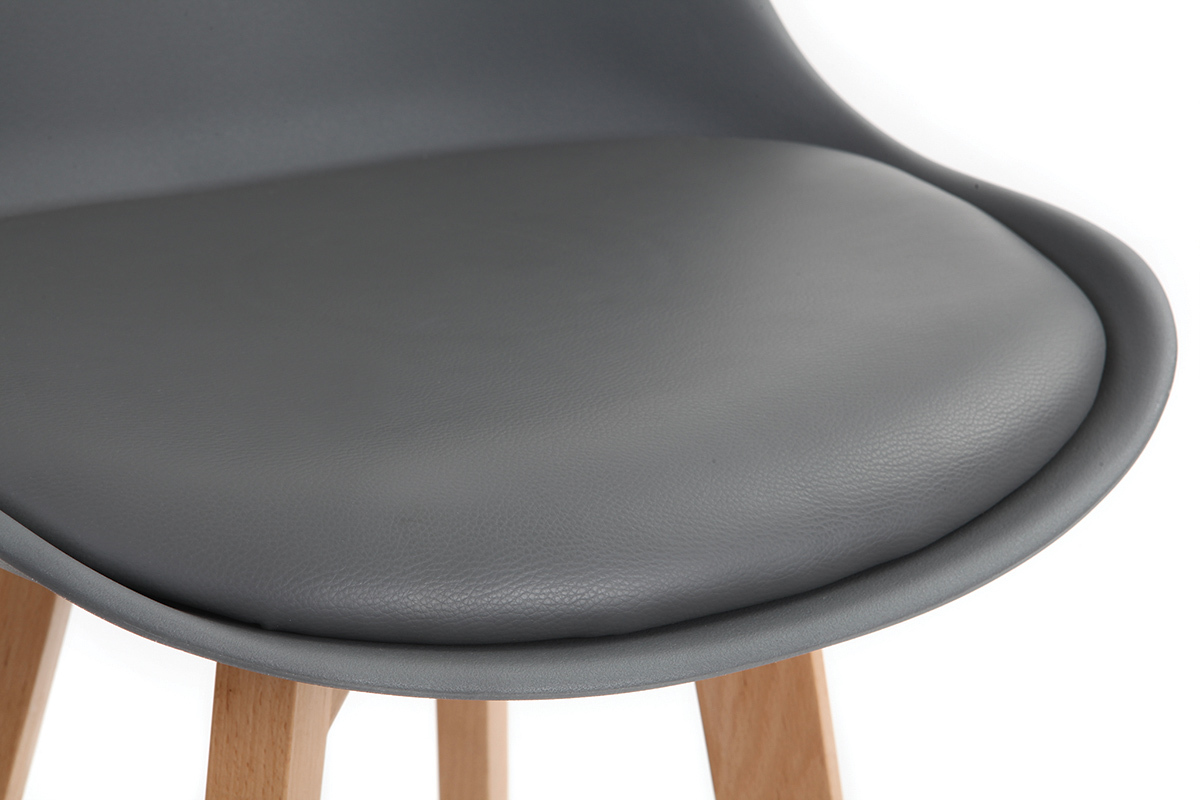 Lote de dos taburetes de bar dise�o gris oscuro 65cm PAULINE