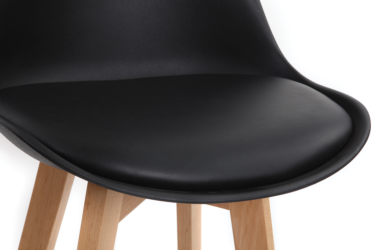 Lote de dos taburetes de bar diseo negro 65cm PAULINE