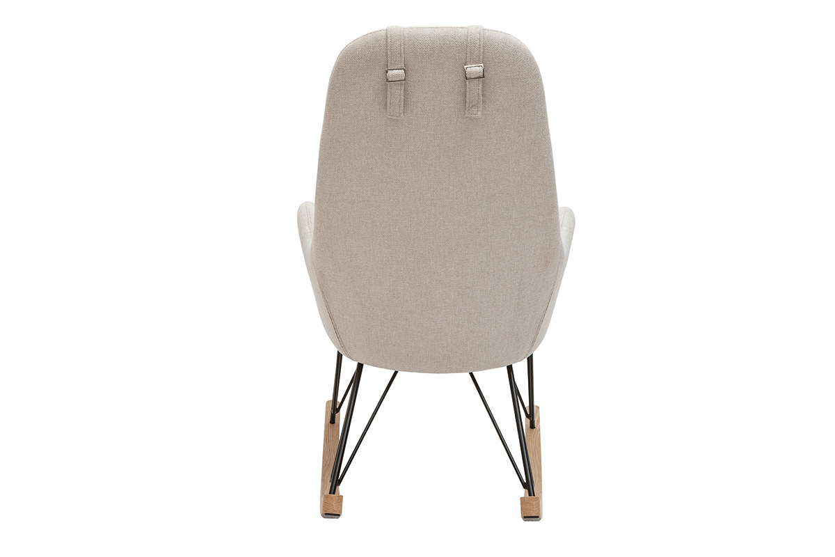 Mecedora de diseo de tejido beige MANIA