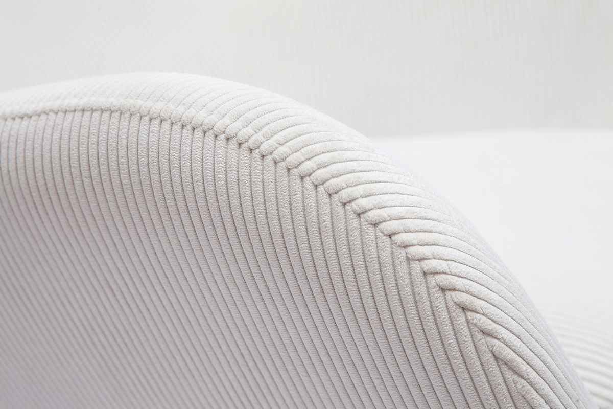 Mecedora de tela de pana beige ESKUA