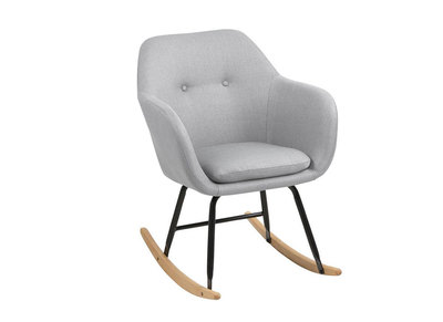 Mecedora dise&ntilde;o en tejido gris claro KENDALL
