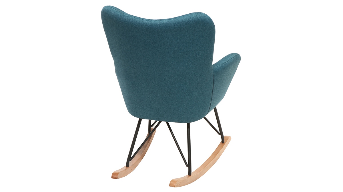 Mecedora diseo tejido azul patas metal y roble BABY BRISTOL