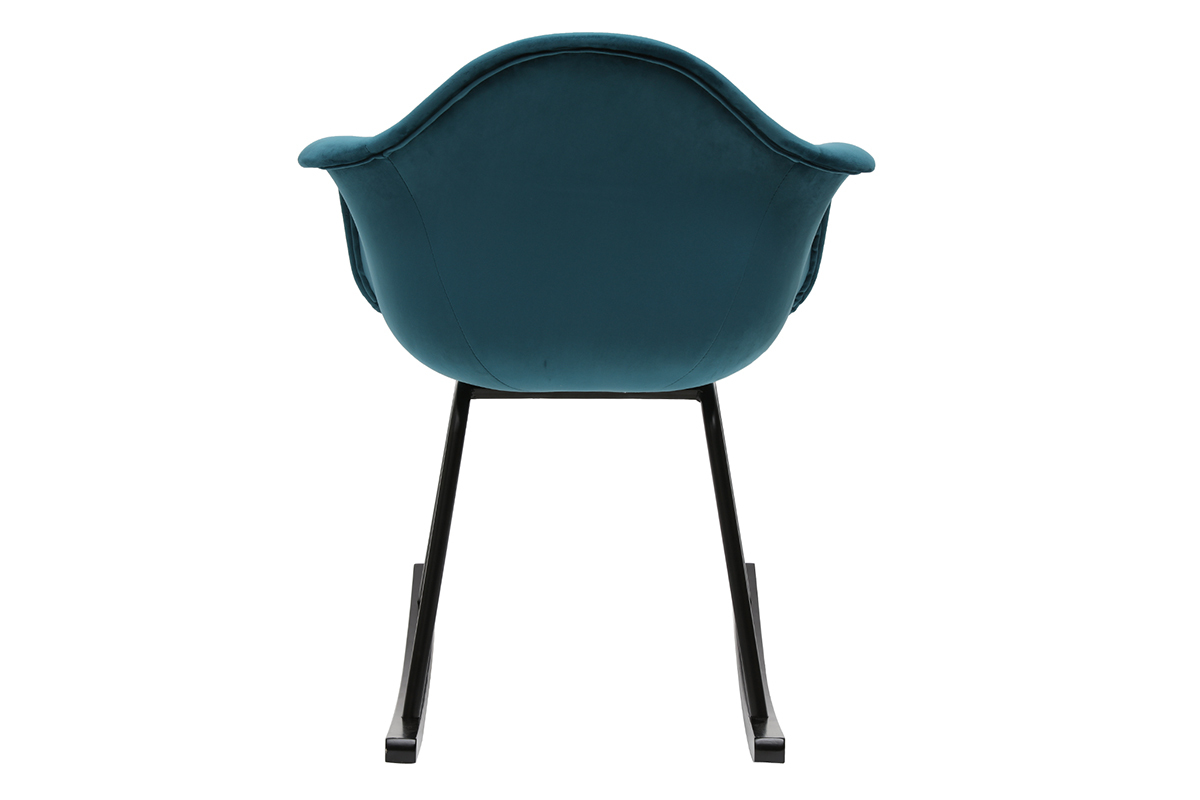 Mecedora efecto terciopelo azul petrleo MAMBO