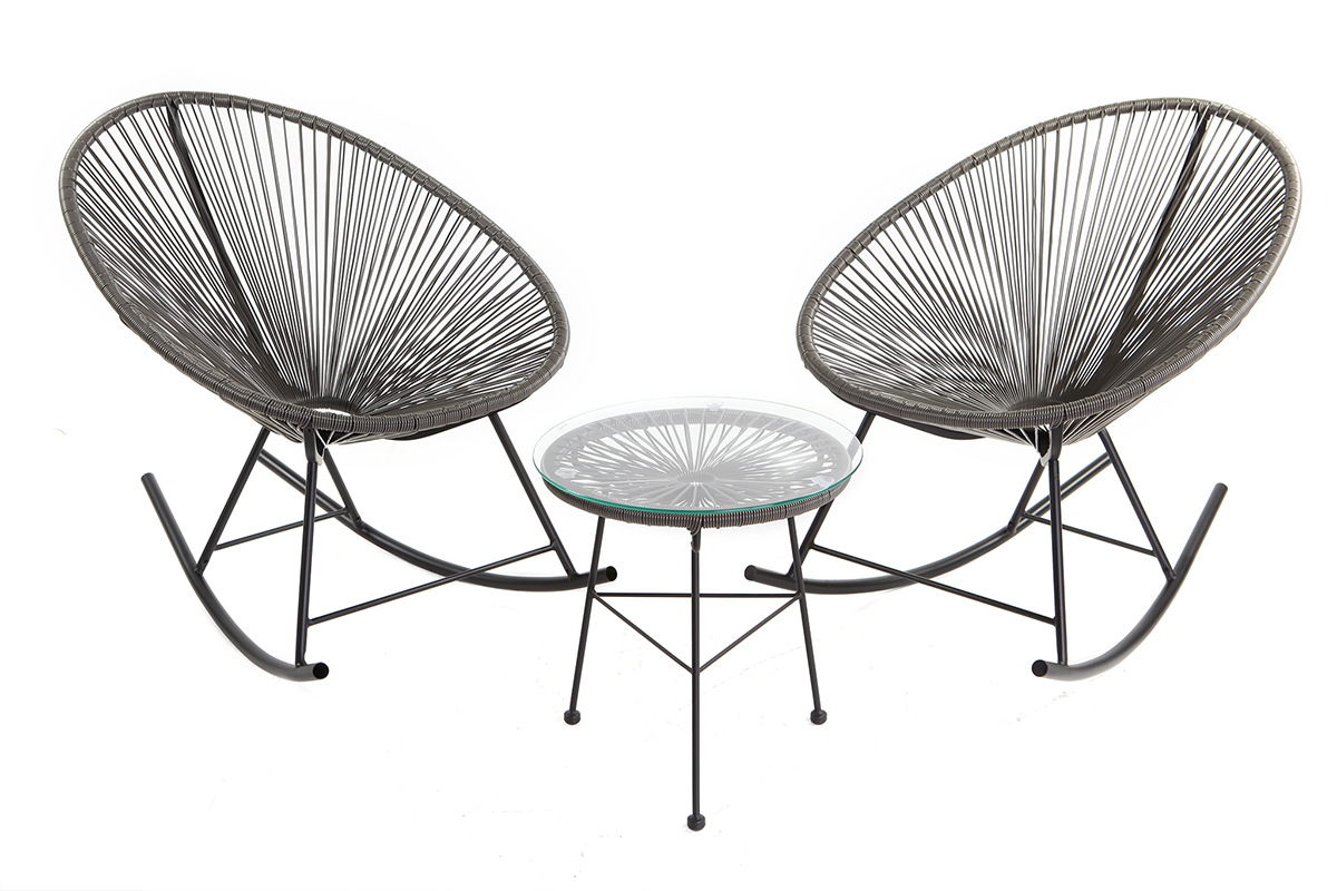 Mecedora hilo de resina gris BELLAVISTA