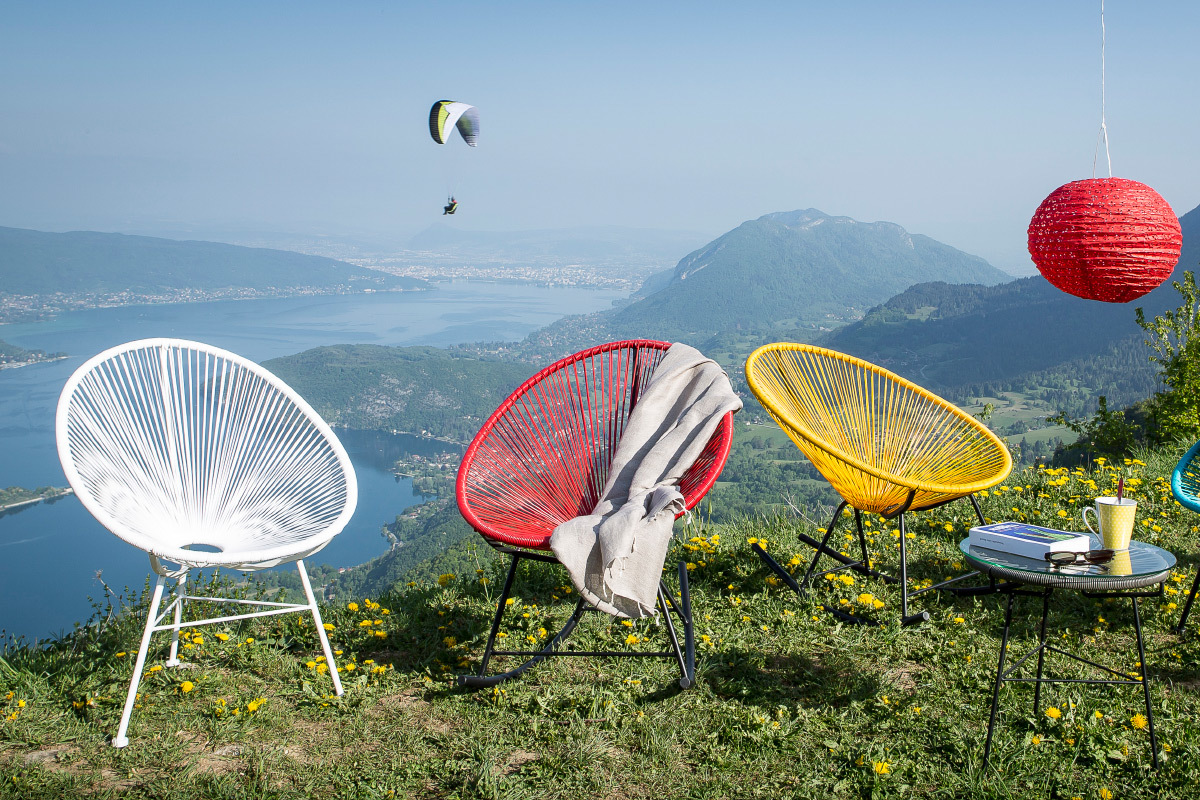 Mecedora hilo de resina gris BELLAVISTA