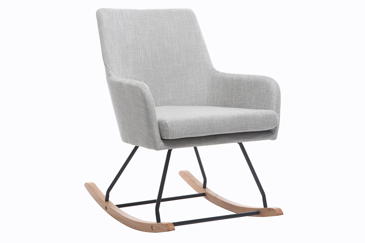 Mecedora n�rdica tejido gris claro SHANA