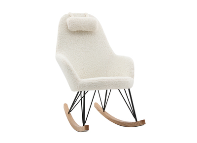 Sillón mecedora moderno blanco mecedora CHESTY - Miliboo