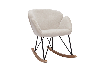 Mecedora terciopelo beige RHAPSODY