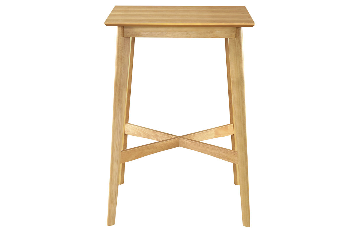 Mesa alta cuadrada madera clara roble LEENA