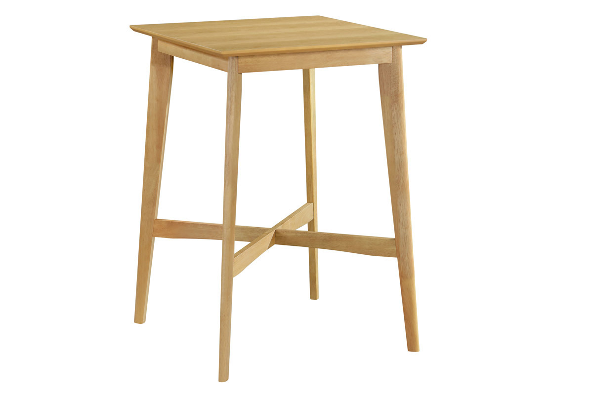 Mesa alta cuadrada madera clara roble LEENA
