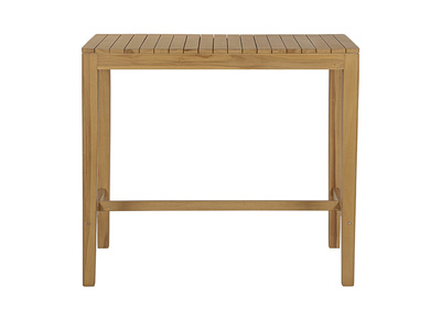 Mesa alta de jard&iacute;n rectangular de madera de teca maciza L120 cm GILI
