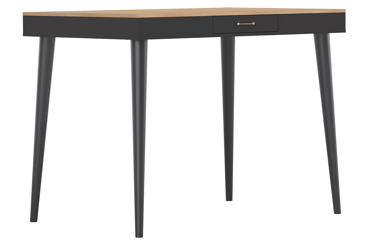 Mesa alta nrdica negra y madera STRIPE