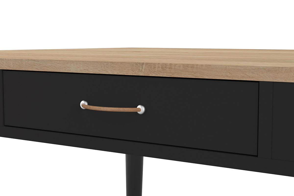 Mesa alta nrdica negra y madera STRIPE