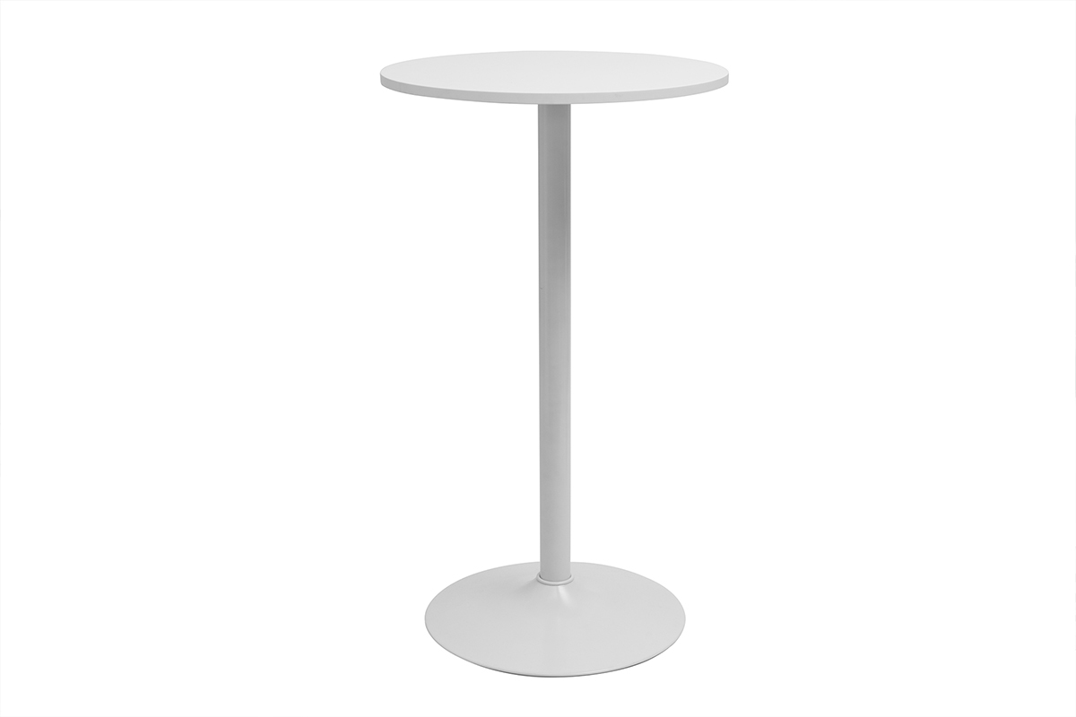 Mesa alta redonda de diseo blanca de 60 cm CALISTA