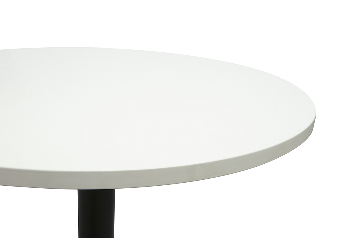 Mesa alta redonda de diseo blanco y negro D60 cm CALISTA