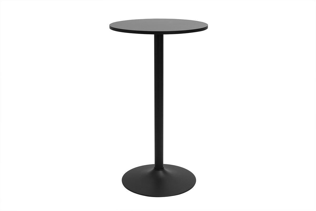 Mesa alta redonda de diseo negra 60 cm CALISTA