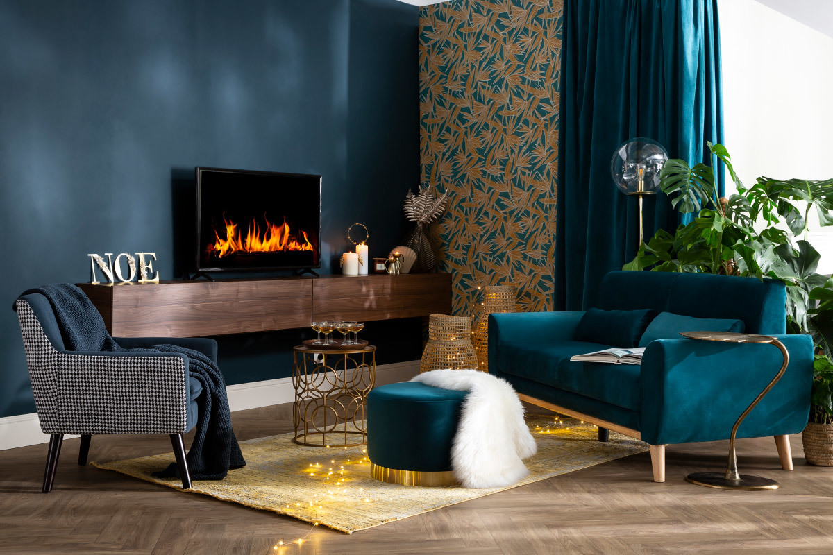 Mesa auxiliar con tablero en hoja en lat�n envejecido FOGLIA