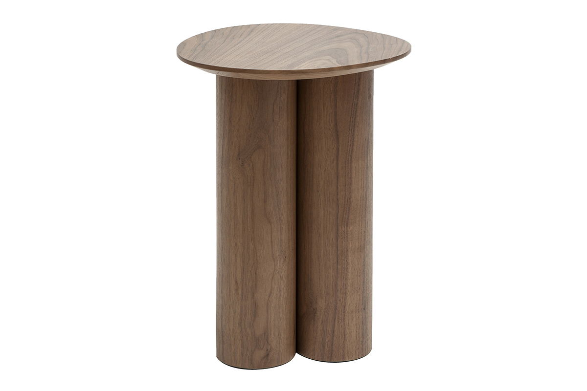 Mesa auxiliar de diseo de nogal HOLLEN