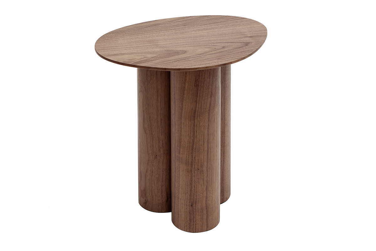 Mesa auxiliar de diseo de nogal HOLLEN