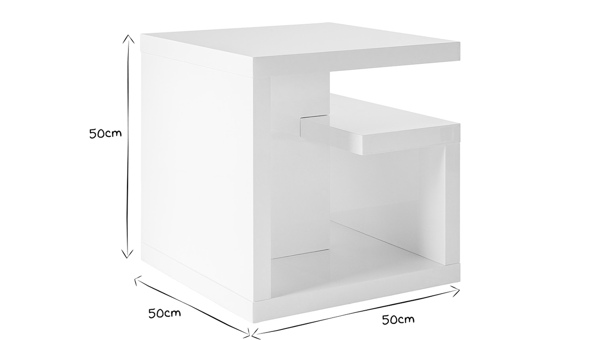 Mesa auxiliar de diseo lacada blanca HALTON