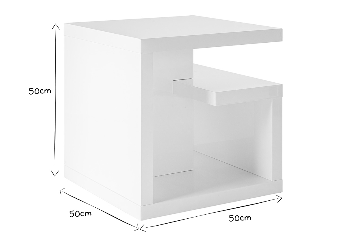 Mesa auxiliar de diseo lacada blanca HALTON