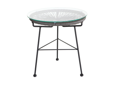 Mesa auxiliar de jard&iacute;n hilo de resina gris BELLAVISTA