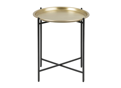 Mesa auxiliar diseño redonda metal dorado LUZ - Mesa auxiliar diseño redonda metal dorado LUZ