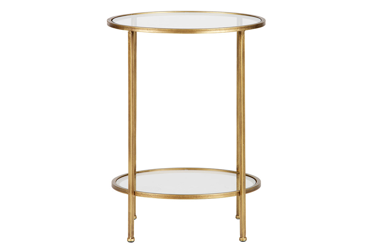 Mesa auxiliar dos tableros latn dorado PYOU