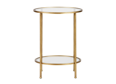 Mesa auxiliar dos tableros lat&oacute;n dorado PYOU