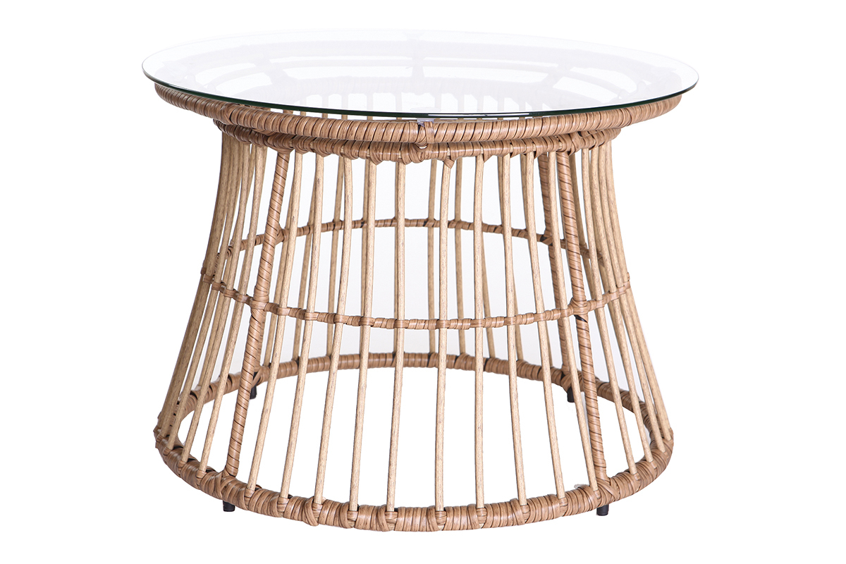 Mesa auxiliar en hilo de resina imitacin mimbre BELLAVISTA