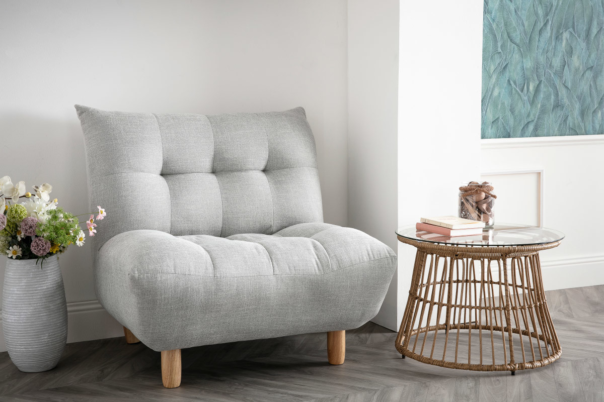Mesa auxiliar en hilo de resina imitacin mimbre BELLAVISTA