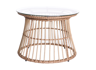 Mesa auxiliar en hilo de resina imitación mimbre BELLAVISTA - Mesa auxiliar en hilo de resina imitación mimbre BELLAVISTA