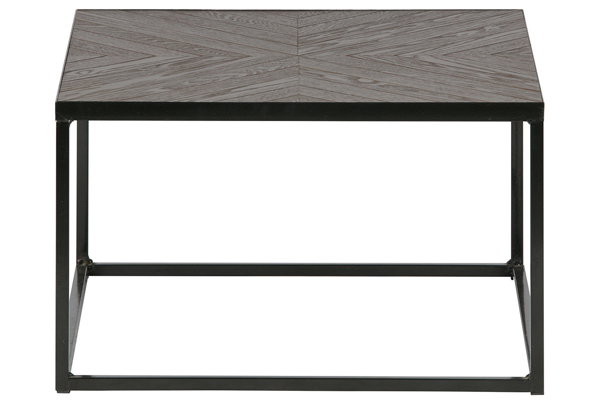 Mesa auxiliar industrial metal nogal WOODY