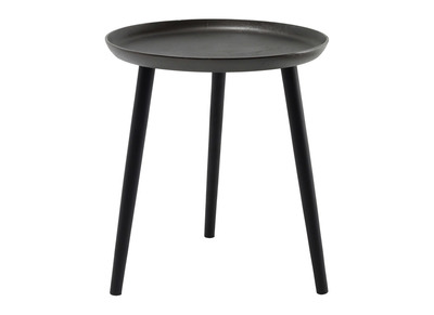 Mesa auxiliar metal y patas madera negra LINTA - Mesa auxiliar metal y patas madera negra LINTA