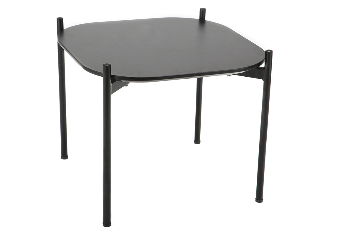 Mesa auxiliar moderna metal negro 50x50cm SEGA