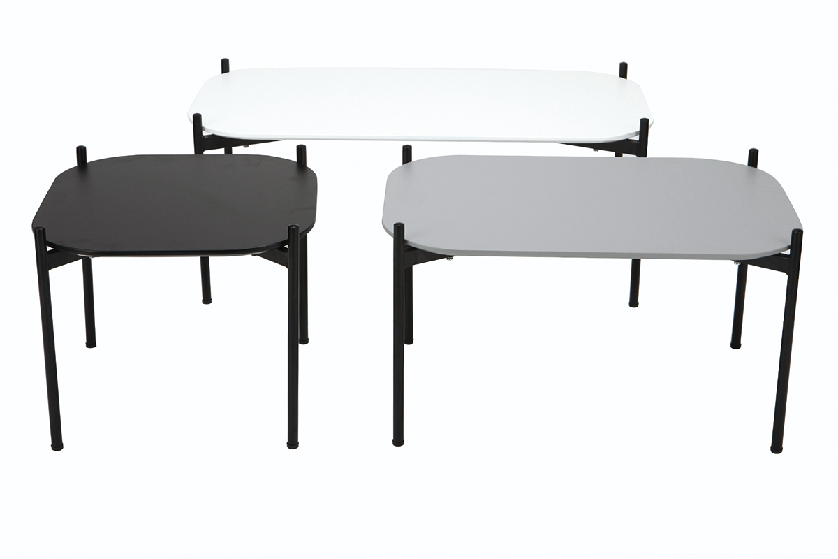 Mesa auxiliar moderna metal negro 50x50cm SEGA