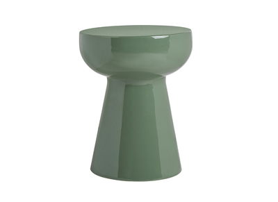 Mesa auxiliar redonda de metal esmaltado en verde caqui D34 cm MOGOU