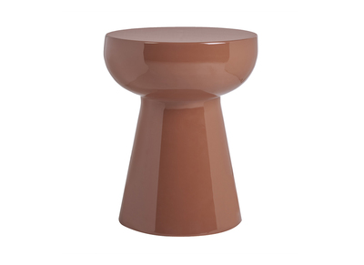 Mesa auxiliar redonda de metal esmaltado terracota D34 cm MOGOU